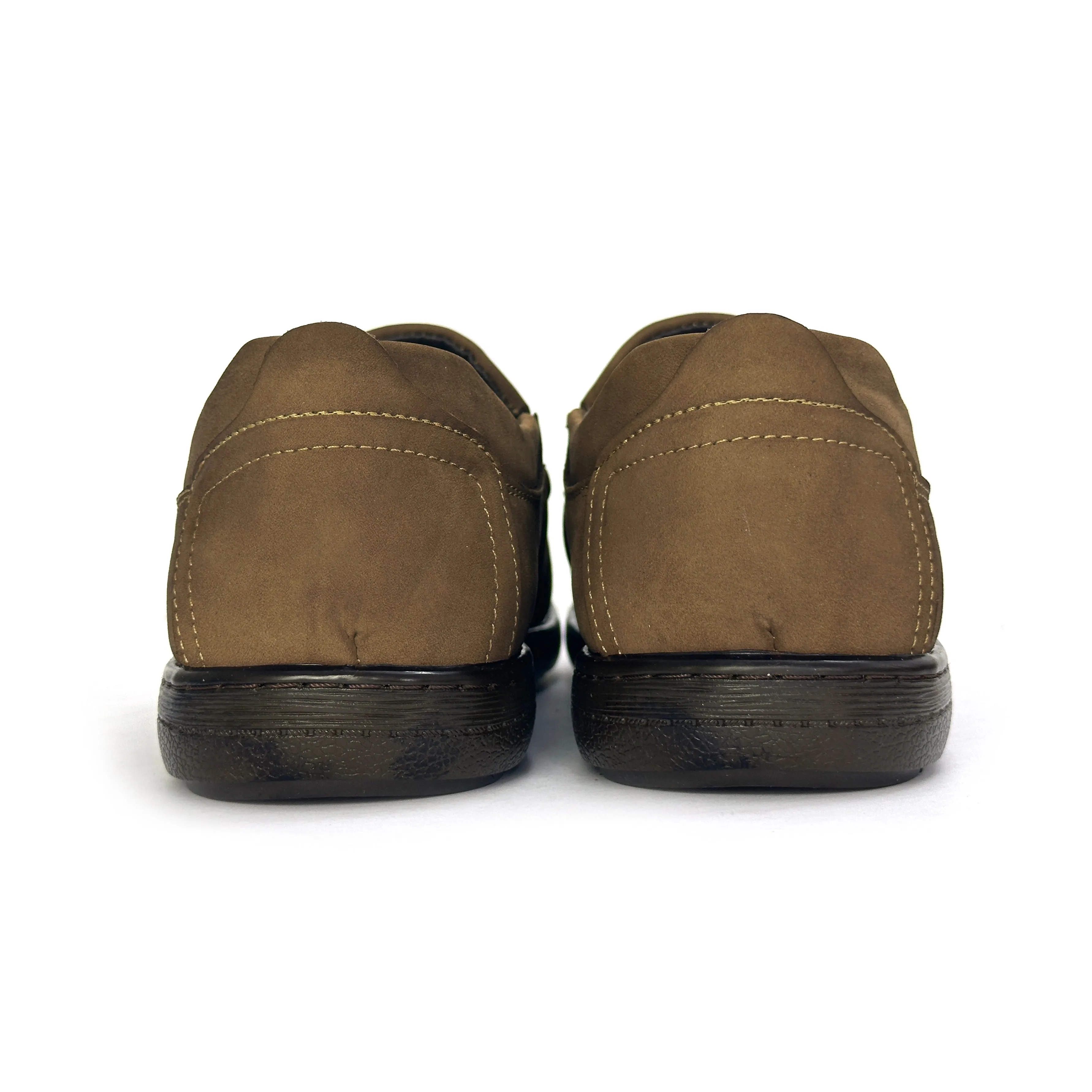 26054-Coffee Premium Leather Slip-on Lightweight Casual Loafers