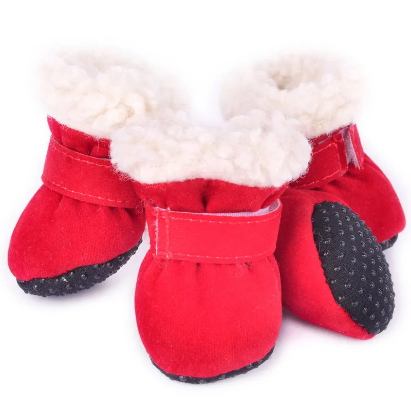 4-Pack Waterproof Fleece Pet Snow Boots