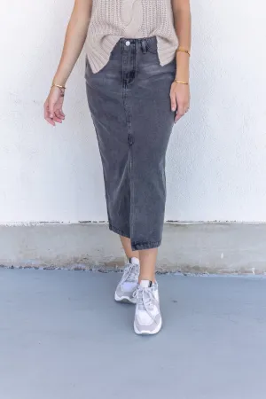 ALYSSA GREY DENIM SKIRT
