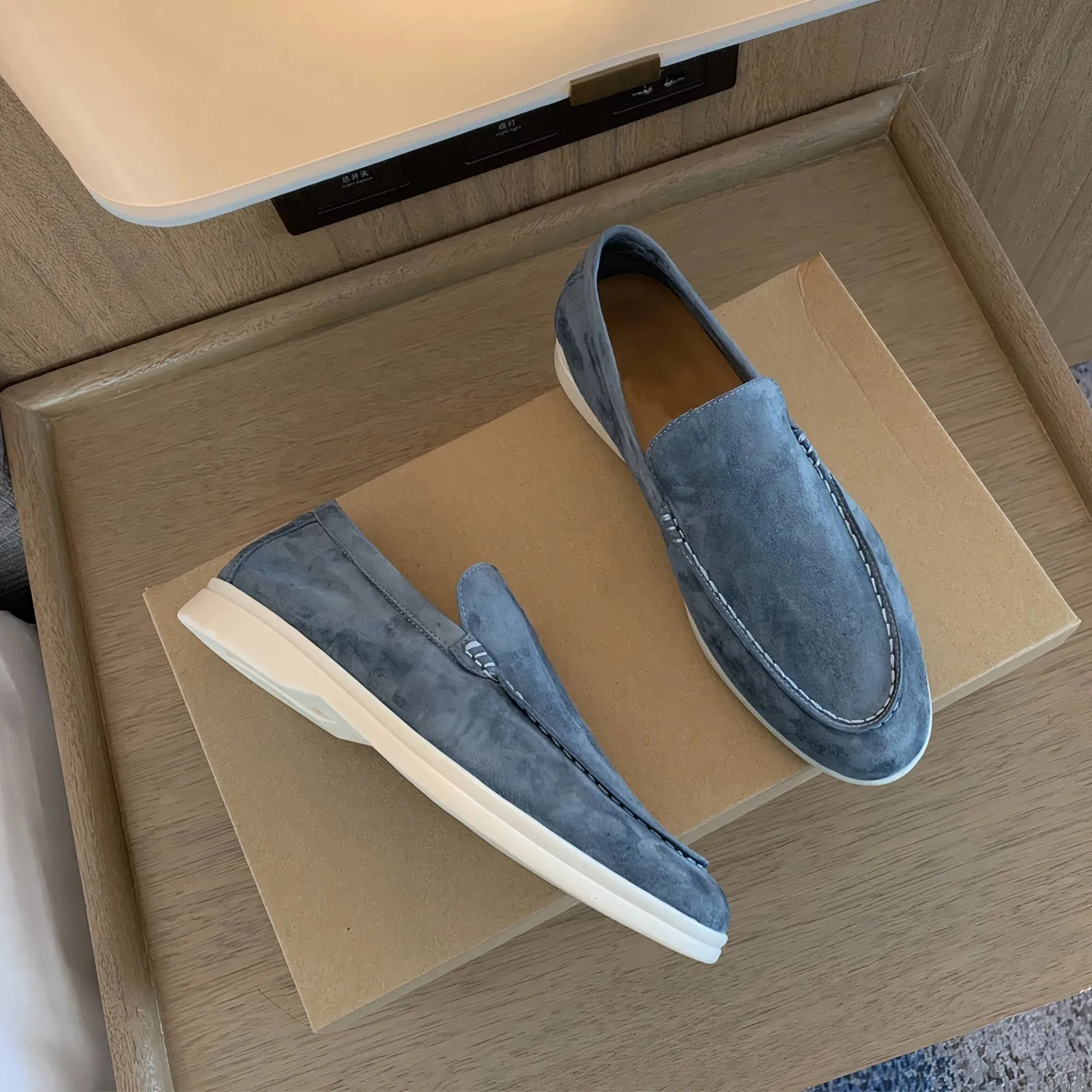 Black Suede Men's Dress Loafers - Premium Designer Slip-Ons