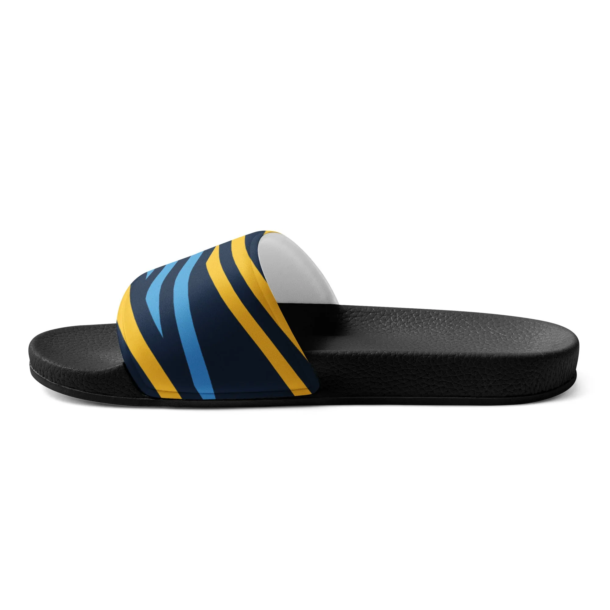 Blue and Yellow Stripes Women's slides