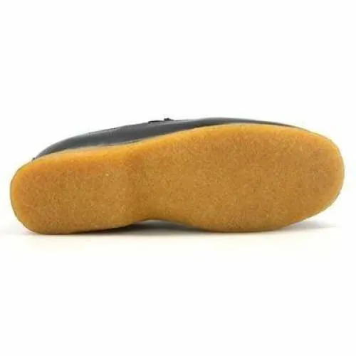 British Walkers Power Men's Black Leather and Suede Old School Slip On
