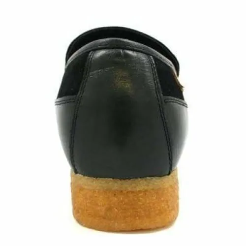 British Walkers Power Men's Black Leather and Suede Old School Slip On