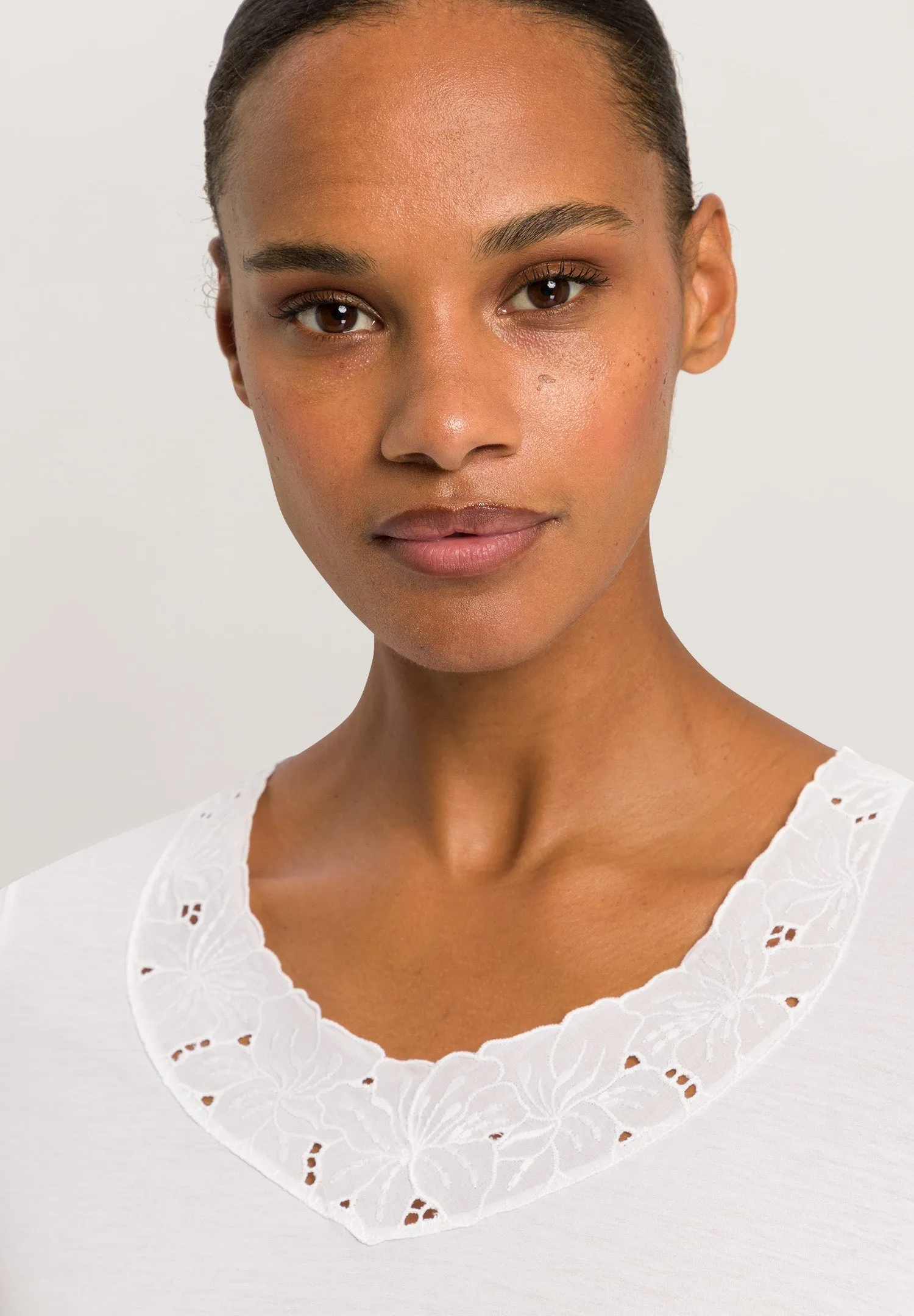 Clara Embroidered Cotton Nightgown | White 74909-101