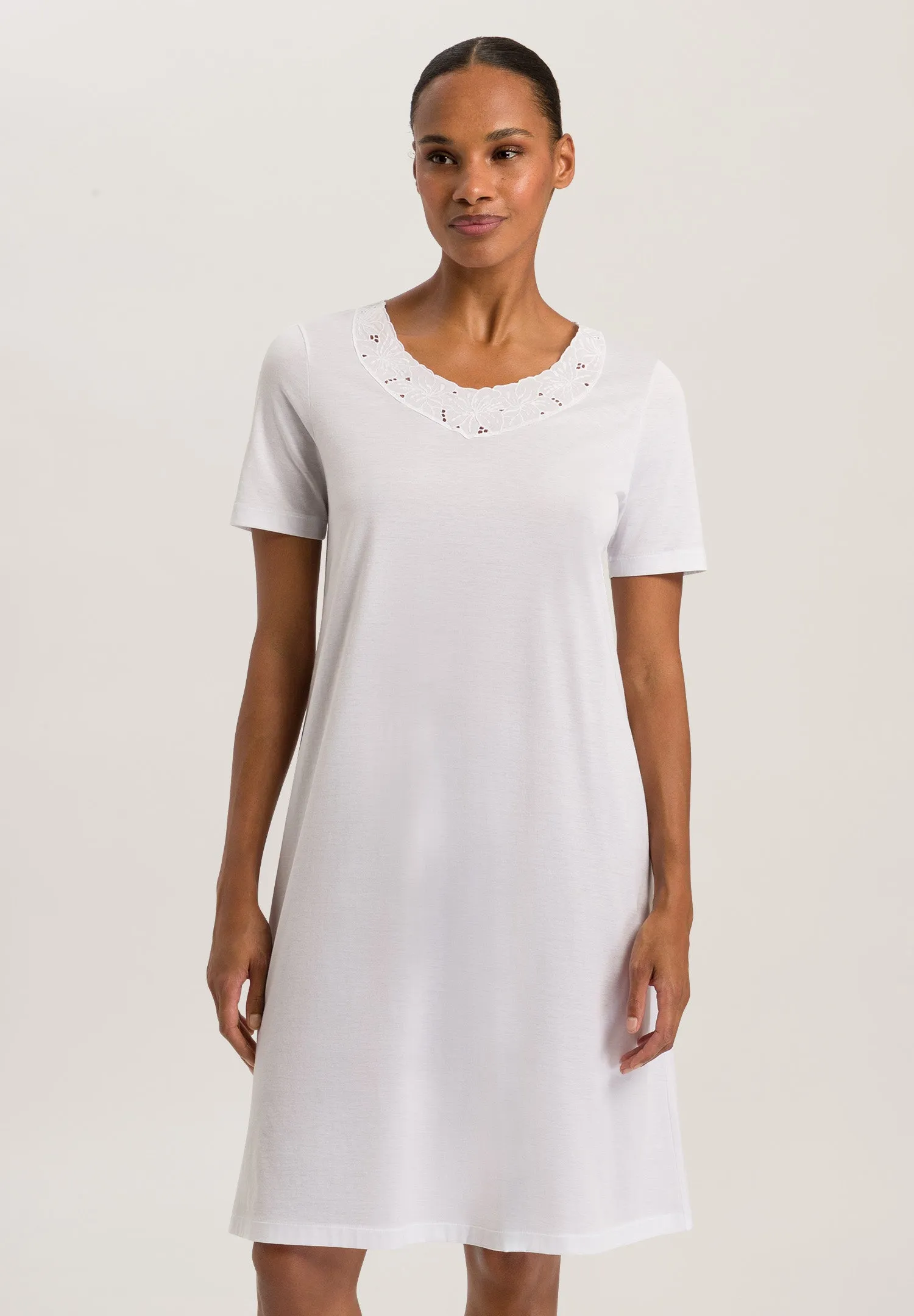 Clara Embroidered Cotton Nightgown | White 74909-101