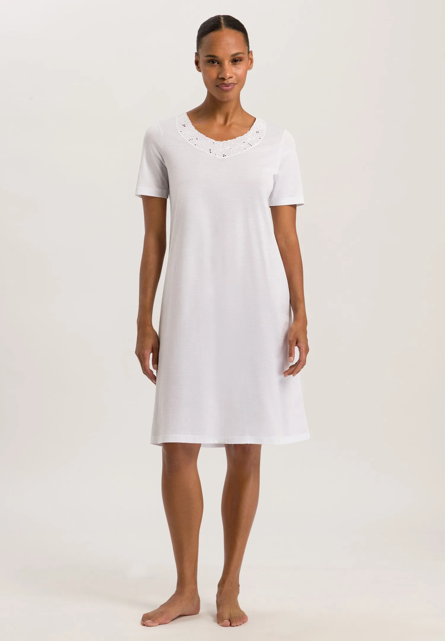 Clara Embroidered Cotton Nightgown | White 74909-101