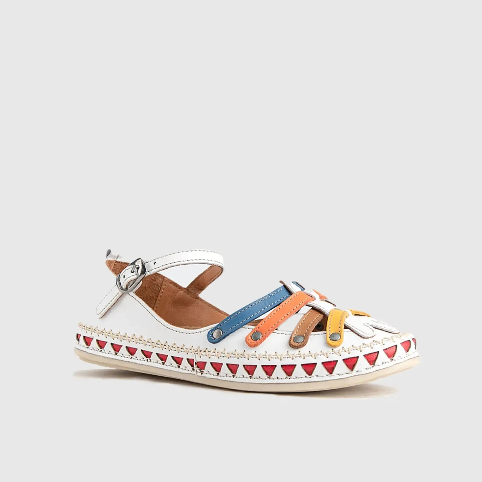 Comfort Leather Casuals 6307 White Multi