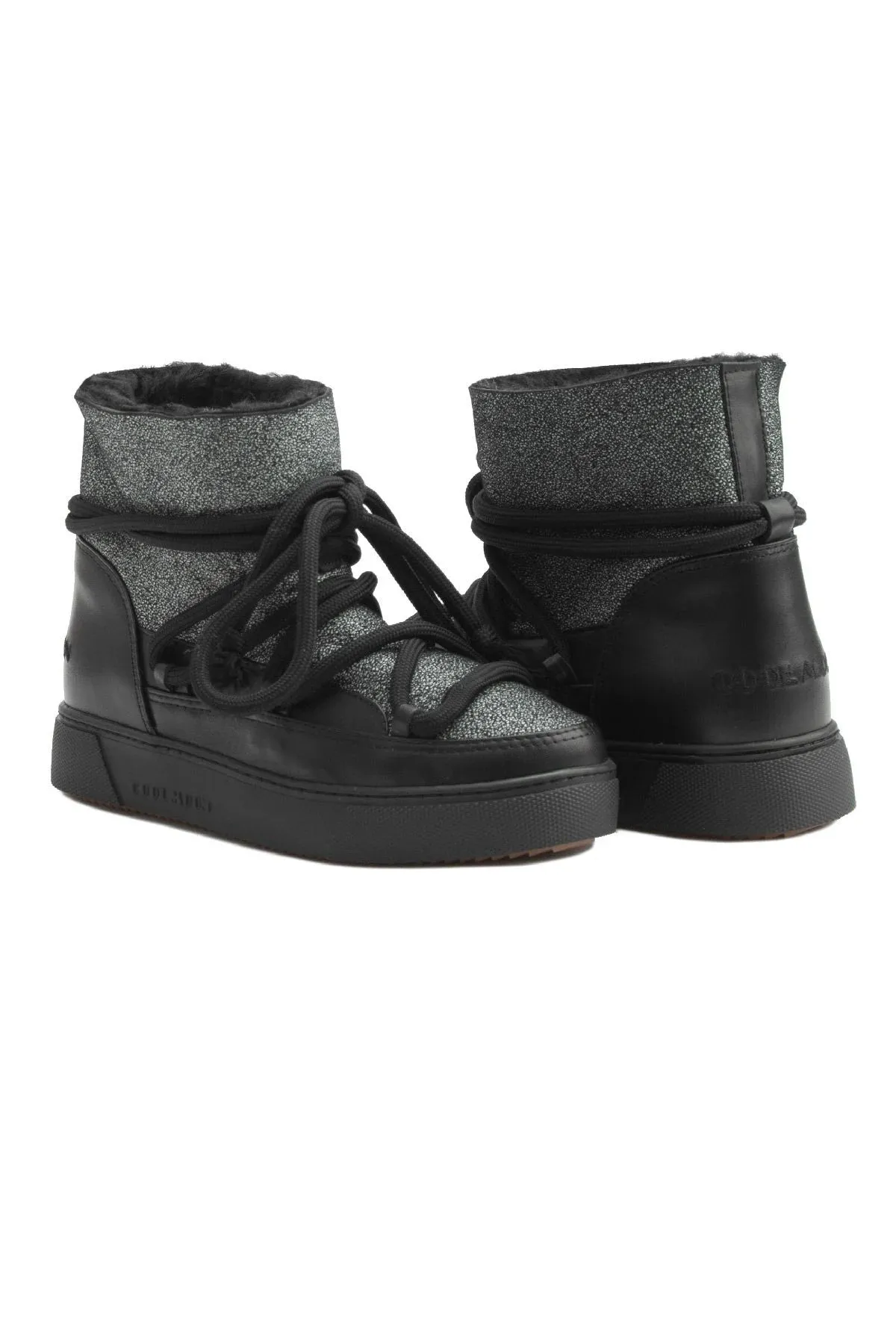 Cool Moon Women's Genuine Fur Sneaker SCB 355074 Black