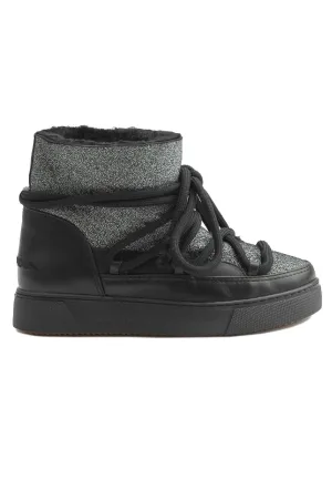 Cool Moon Women's Genuine Fur Sneaker SCB 355074 Black