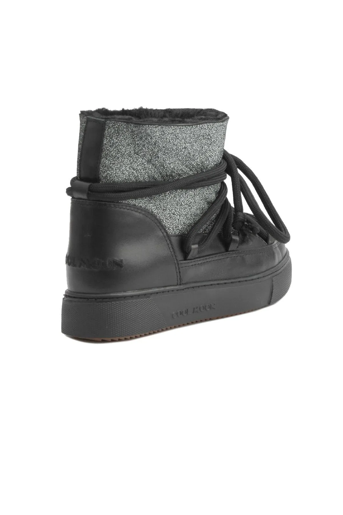 Cool Moon Women's Genuine Fur Sneaker SCB 355074 Black