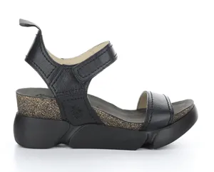 Fly London Women's Sena Platform Sandals- Black
