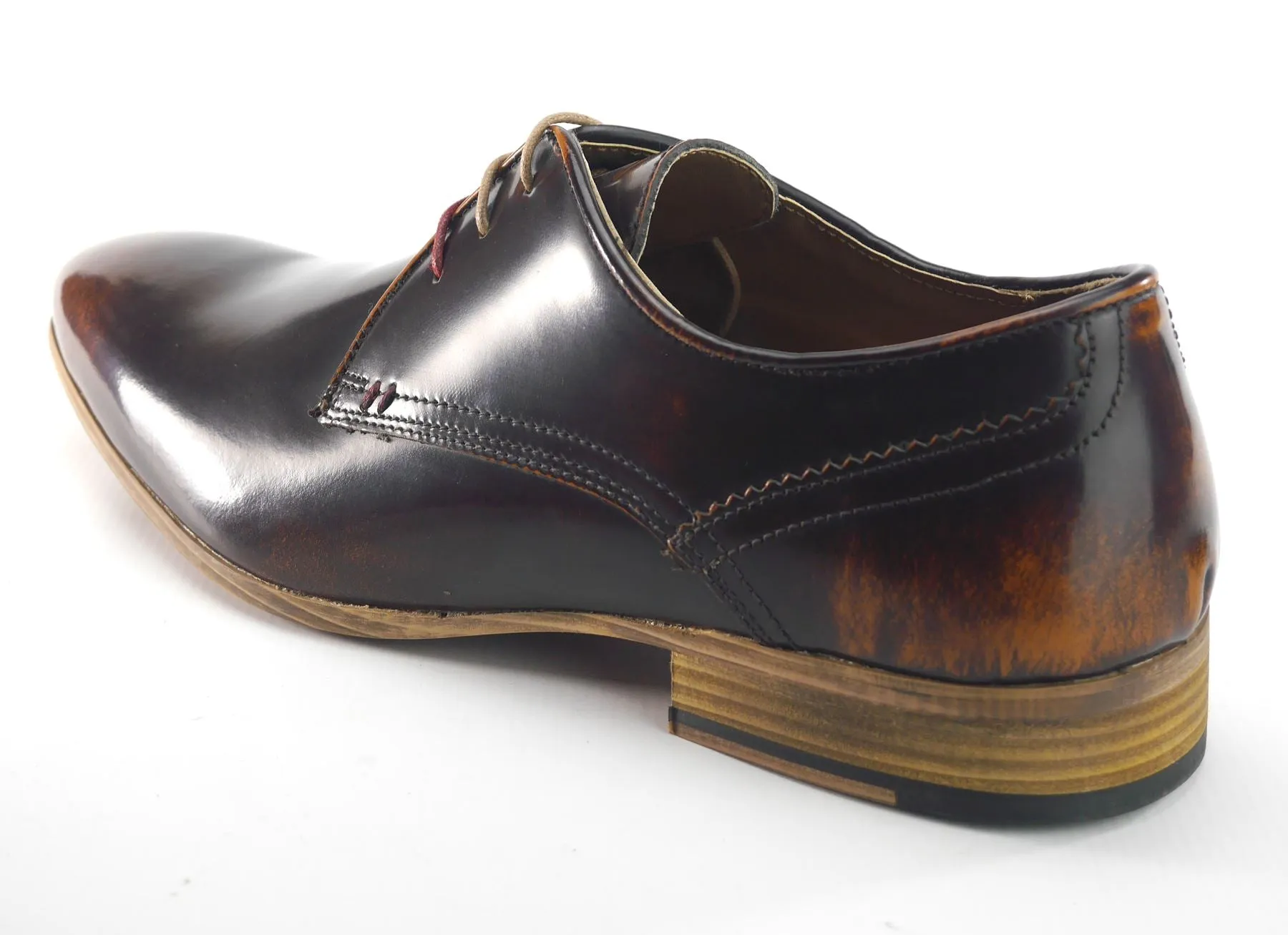 Frank James Shoreditch Mens Leather Hi Shine Lace Up Gibson Formal Shoes