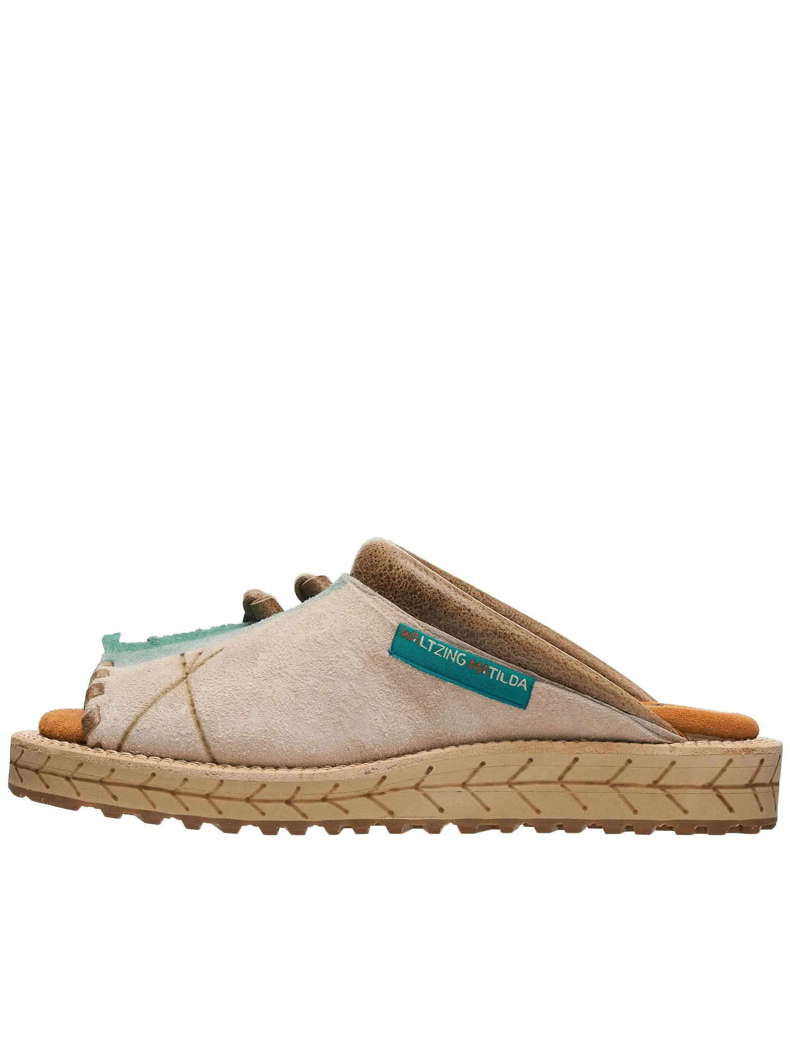 Fringed Leather Slides (K2204XG522-BL-BLUE)