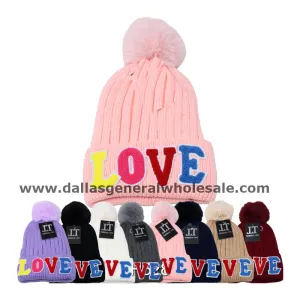 Girls Insulated LOVE Beanies Wholesale