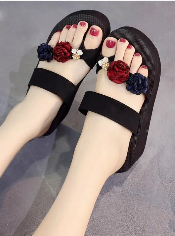 High Heel Flip-Flops Slippers Women's Summer Fashion