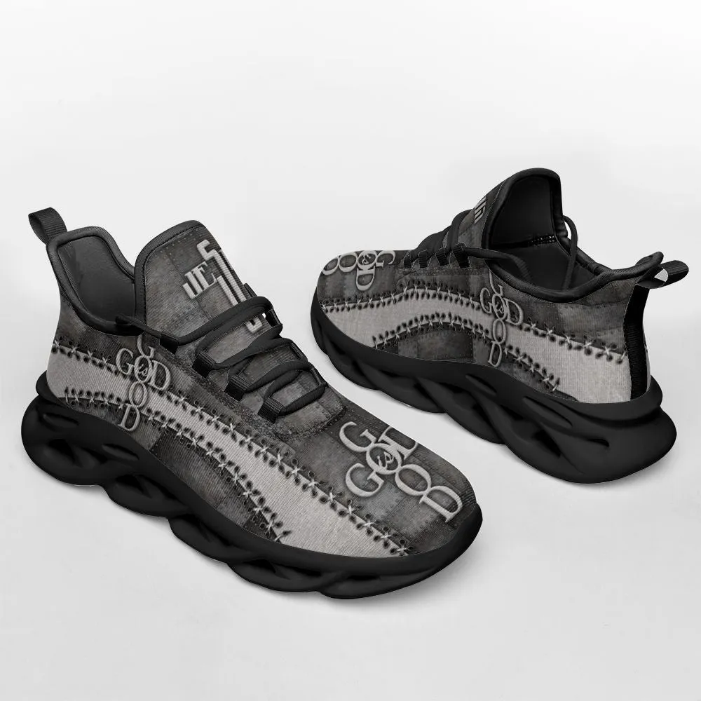 Jesus God Is Good Running Sneakers Max Soul Shoes - Christian Shoes For Men And Women
