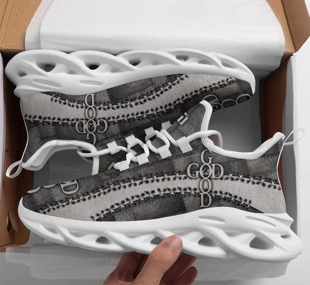 Jesus God Is Good Running Sneakers Max Soul Shoes - Christian Shoes For Men And Women