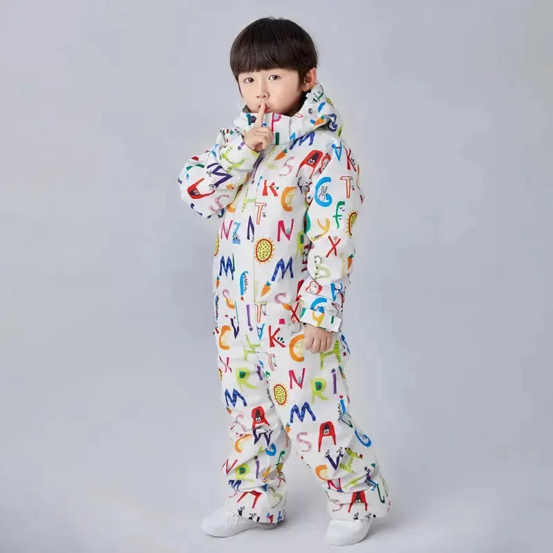 Kids One Piece Ski Suits Winter Snow Suits