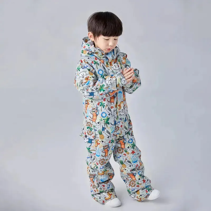 Kids One Piece Ski Suits Winter Snow Suits