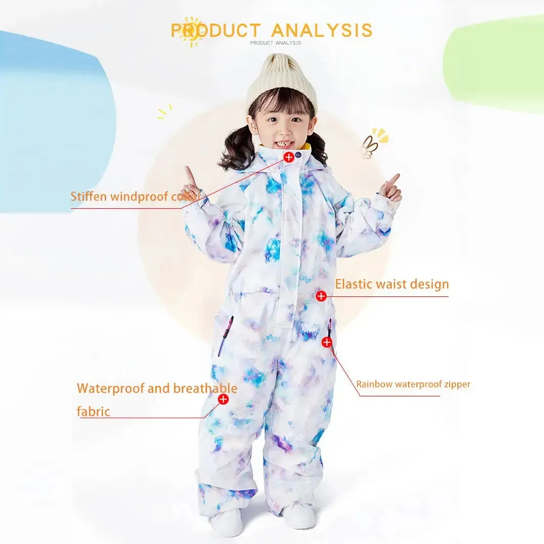 Kids One Piece Ski Suits Winter Snow Suits