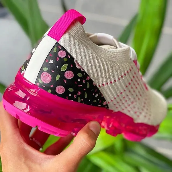Kimemoda Air Cushion Fashion Sneakers with Floral Print