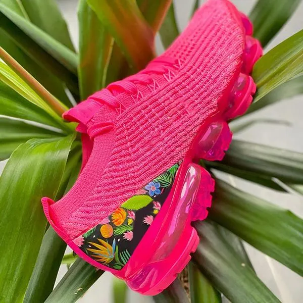 Kimemoda Air Cushion Fashion Sneakers with Floral Print