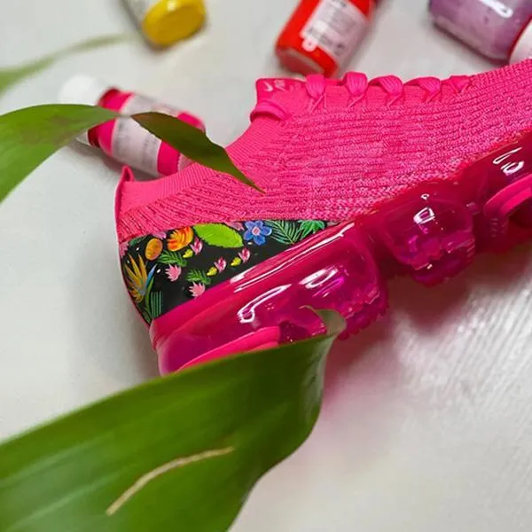 Kimemoda Air Cushion Fashion Sneakers with Floral Print