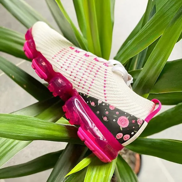Kimemoda Air Cushion Fashion Sneakers with Floral Print