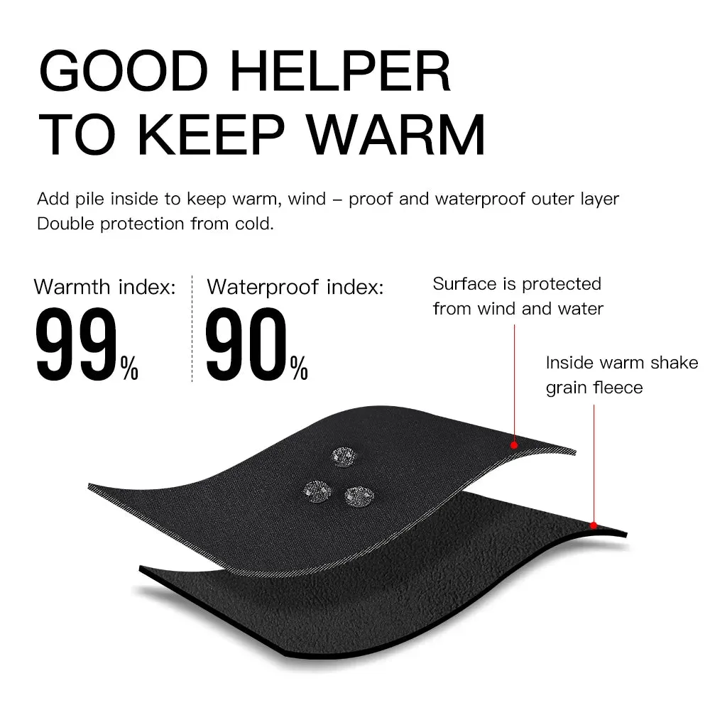 Kyncilor Winter Cycling Gloves Waterproof Leather Bike Gloves for Men Women Windstop Touch screen Bicycle Gloves