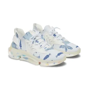 Light Blue Cute Bunny Rabbit Women's Mesh Sneakers