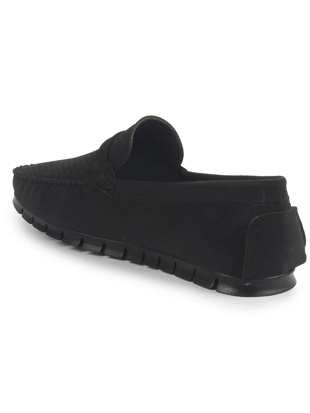 Men Laser Cut Suede Slip-On Shoe Driving Loafers Breathable Shoe with Memory Cushioned Insole All Day Long Comfortable