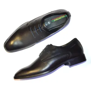 Men Premium Leather Black Lace-Up Formal Derby Shoes (Giness-55)
