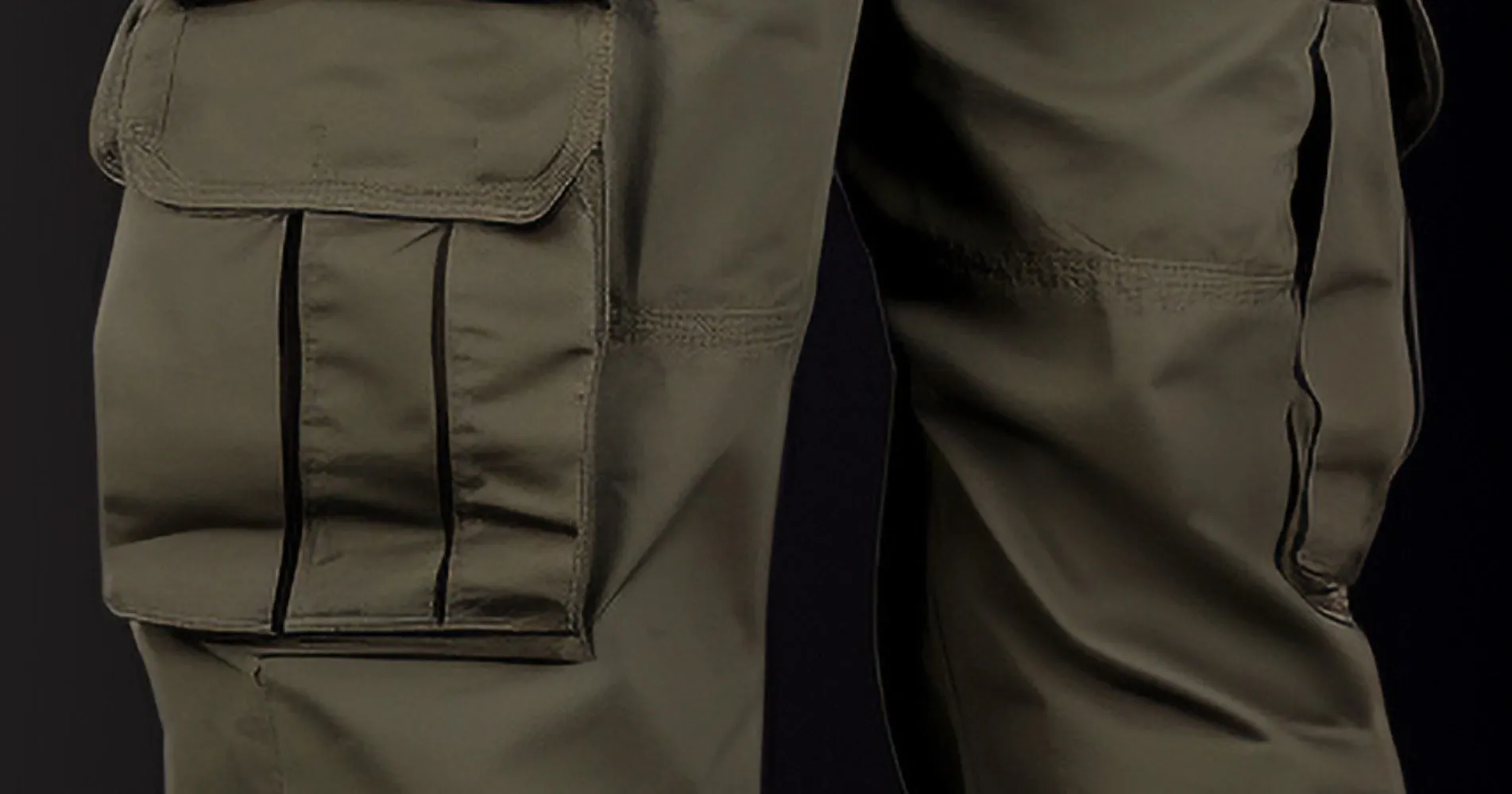 Men's cargo trousers floor length pants with side big pockets 1960s style