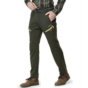 Mens Warm Fleece Lining Water-repellent Outdoor Sport Pants