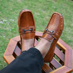 NICHE Tan Marvel Croco  Moccasin - Drving loafer