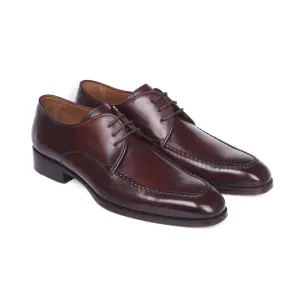 Paul Parkman Handmade Designer Shoes Brown & Bordeaux Leather Apron Derby Oxfords (PM5619)