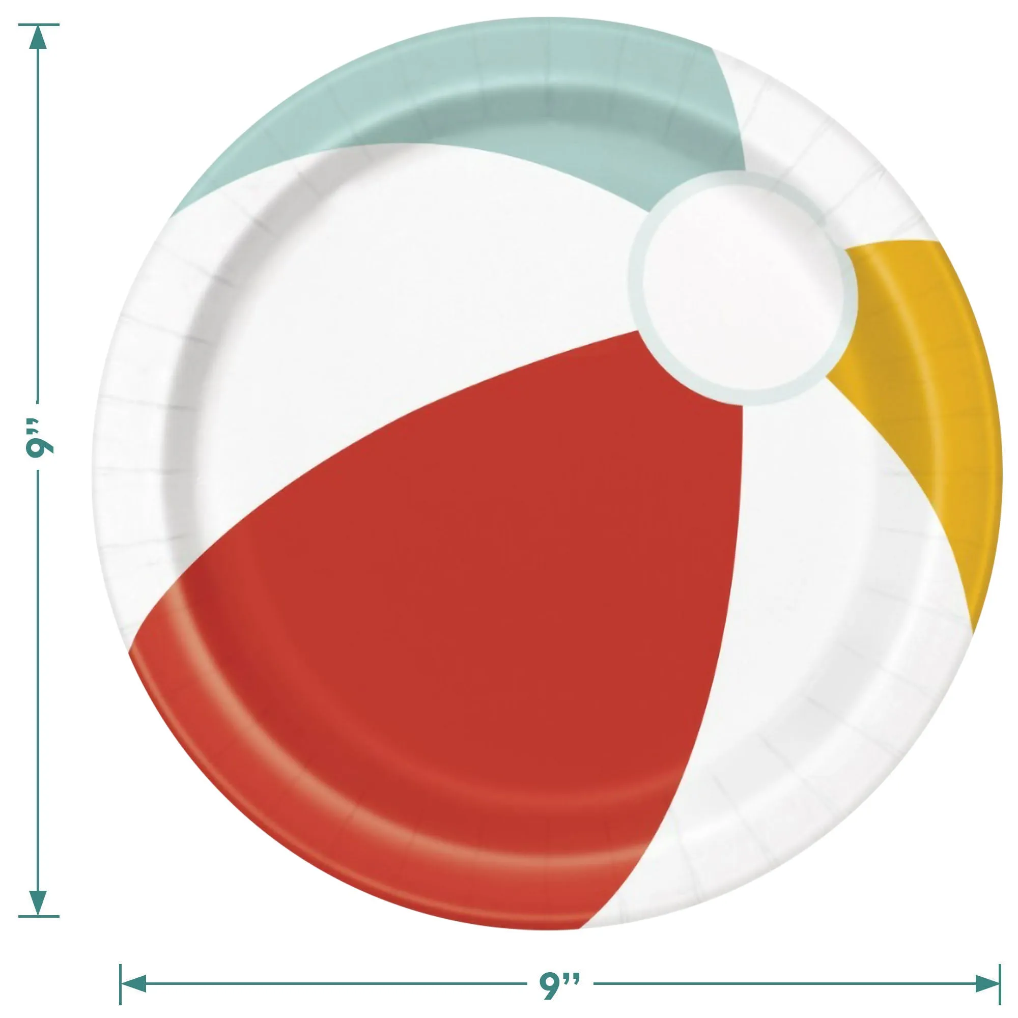 Poolside Summer Beach Ball Round Paper Dinner Plates and Sunglasses Shaped Lunch Napkins