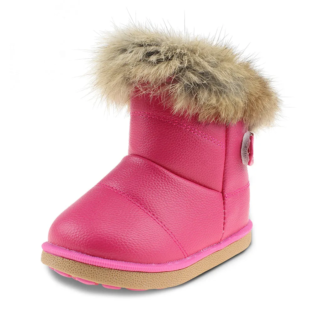 PU Winter Snow Boots Boys Outdoor Walking Shoes