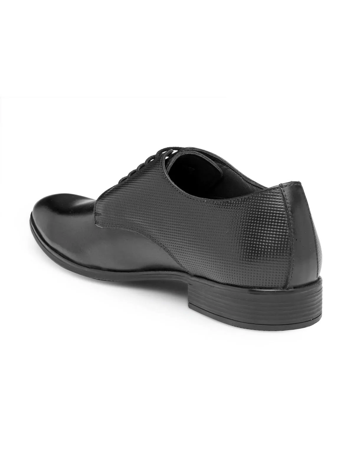 Teakwood Genuine Leather Black Derby Shoes