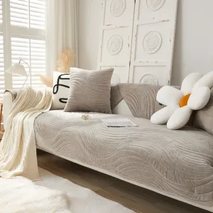 Tessa Textured Geometric Wave Sofa Slipcover