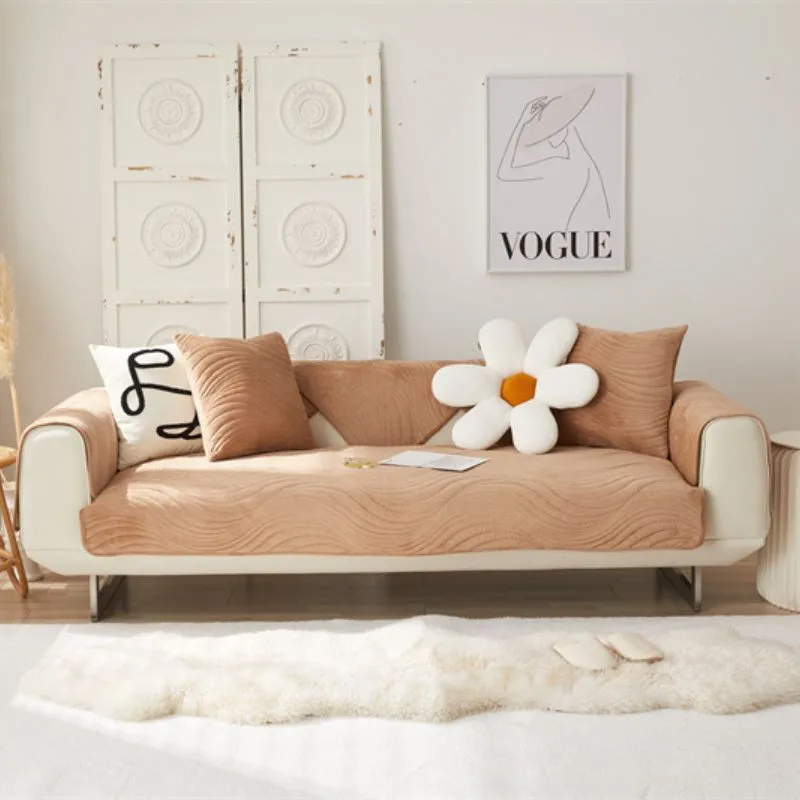Tessa Textured Geometric Wave Sofa Slipcover