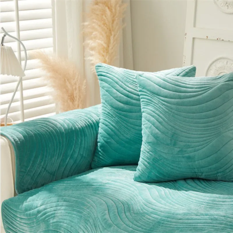 Tessa Textured Geometric Wave Sofa Slipcover