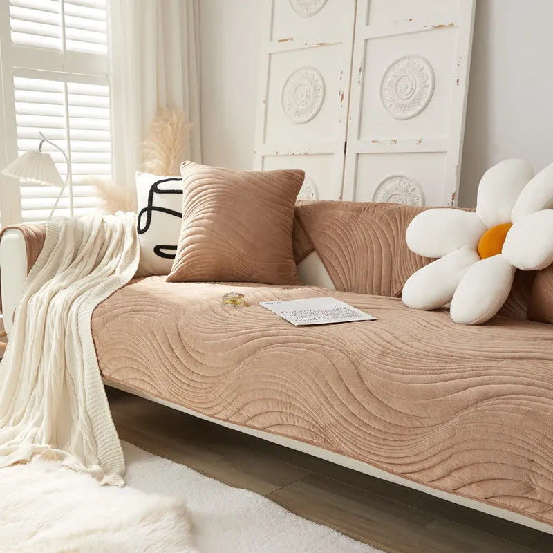 Tessa Textured Geometric Wave Sofa Slipcover