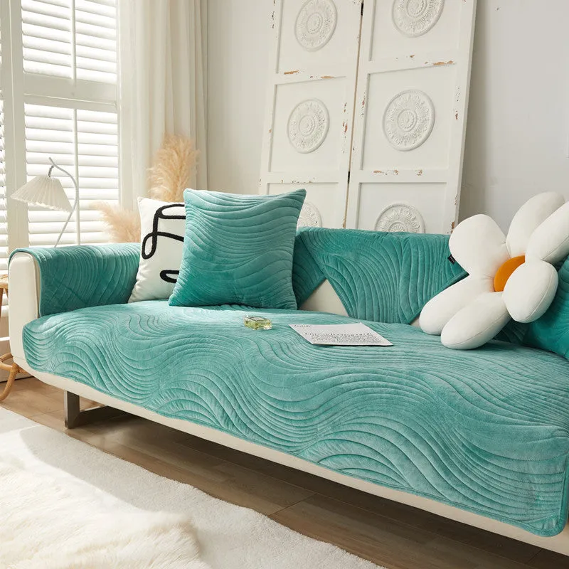 Tessa Textured Geometric Wave Sofa Slipcover