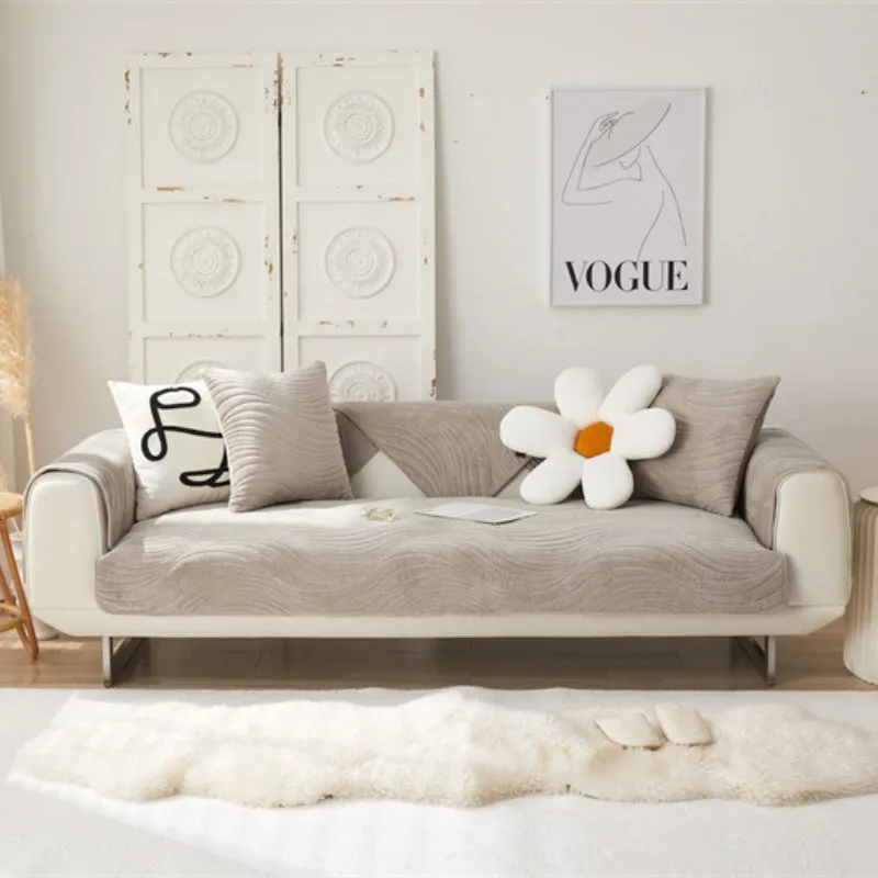 Tessa Textured Geometric Wave Sofa Slipcover