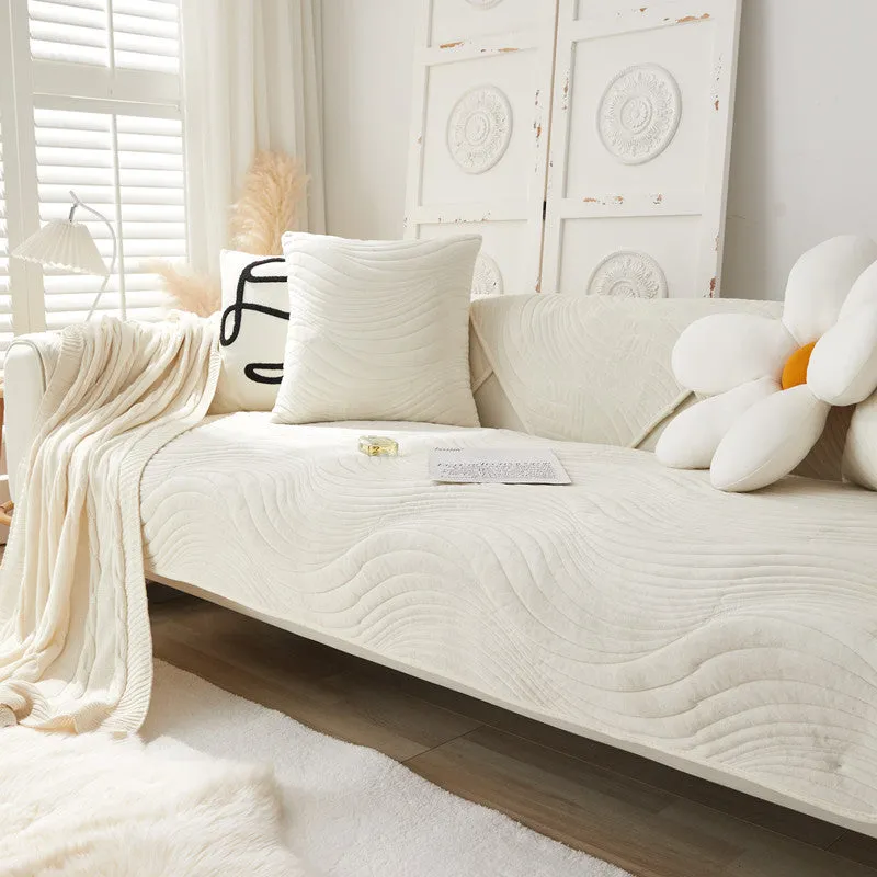 Tessa Textured Geometric Wave Sofa Slipcover