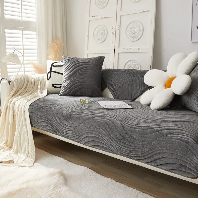 Tessa Textured Geometric Wave Sofa Slipcover