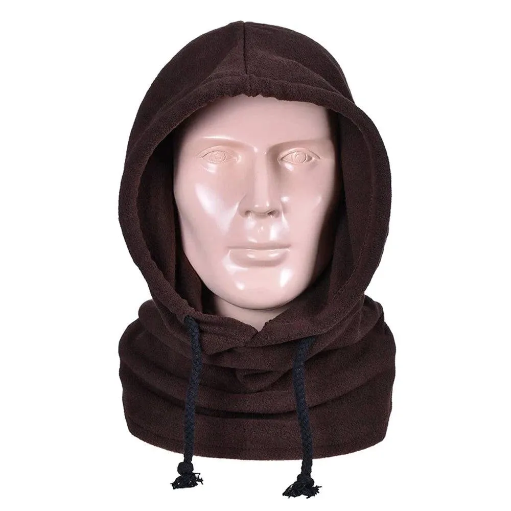 Winter Warm Mask Polar Fleece Winter Sports Cap Face Cover Neck Warmer Adjustable Drawstring for Cycling Skiing Motorcycling