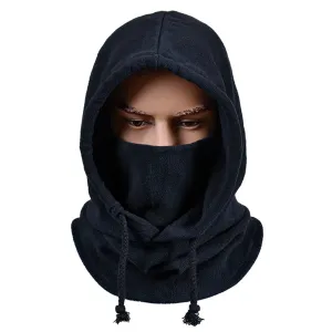 Winter Warm Mask Polar Fleece Winter Sports Cap Face Cover Neck Warmer Adjustable Drawstring for Cycling Skiing Motorcycling