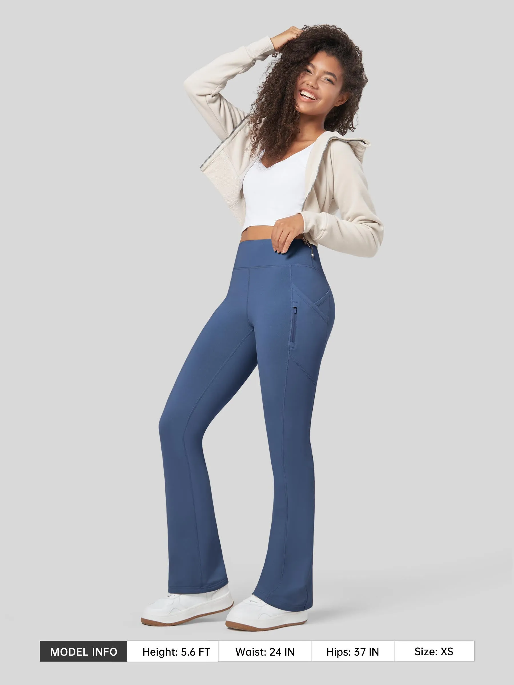 Women's Fleece Bootcut Yoga Pants-29 inch